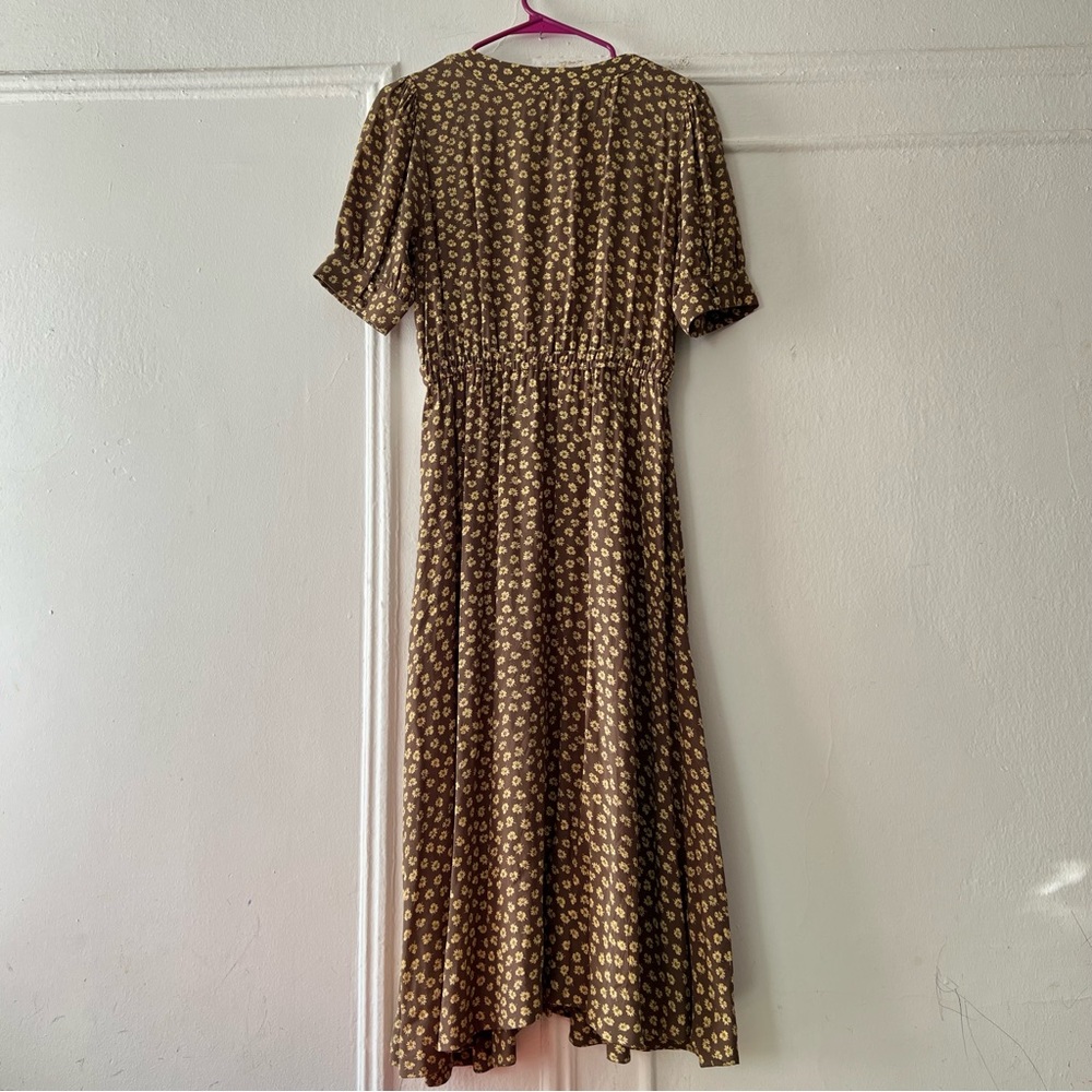 Madewell Button-Cuff Midi Dress in Woodcut Flowers size 2 - Picture 7 of 15
